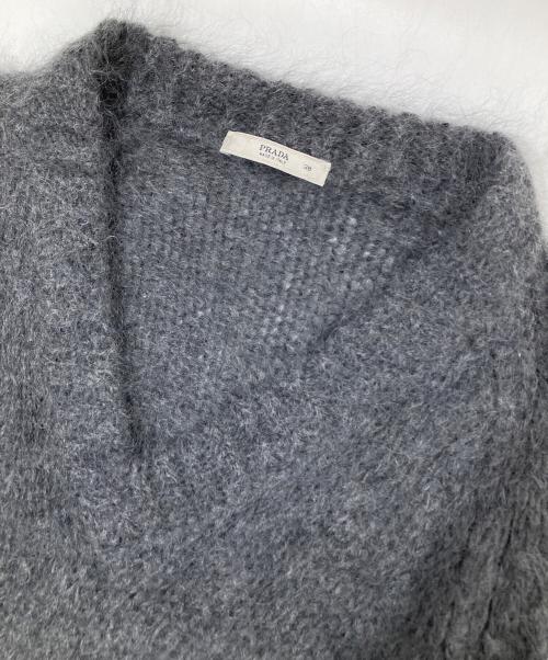 PRADA（プラダ）PRADA (プラダ) Vネックモヘヤニット グレー サイズ:38の古着・服飾アイテム