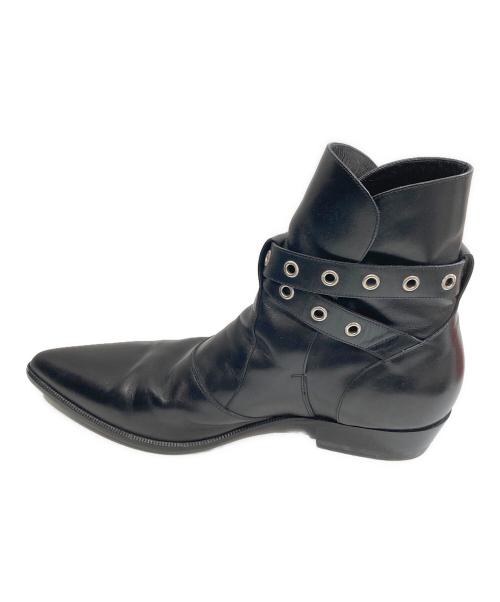 Saint Laurent Paris（サンローランパリ）Saint Laurent Paris (サンローランパリ) ウエスタンバックル レザーダッキーズブーツ　WA 345590 ブラック サイズ:40の古着・服飾アイテム