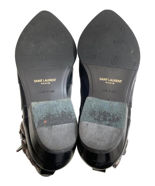Saint Laurent Paris（サンローランパリ）Saint Laurent Paris (サンローランパリ) ウエスタンバックル レザーダッキーズブーツ　WA 345590 ブラック サイズ:40の古着・服飾アイテム
