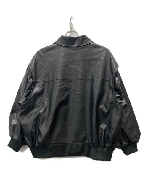 BEAMS HEART（ビームスハート）BEAMS HEART (ビームスハート) ヴィンテージライク フェイクレザー ブルゾン ブラック サイズ:Fの古着・服飾アイテム