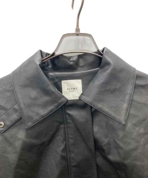 BEAMS HEART（ビームスハート）BEAMS HEART (ビームスハート) ヴィンテージライク フェイクレザー ブルゾン ブラック サイズ:Fの古着・服飾アイテム