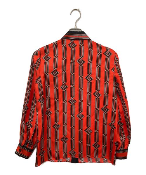 GUCCI（グッチ）GUCCI (グッチ) チェーンロゴ シルクシャツ レッド サイズ:36の古着・服飾アイテム