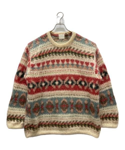 BIMO（BIMO）BIMO (BIMO) 古着 モヘア マルチカラーニット アイボリー サイズ:Lの古着・服飾アイテム