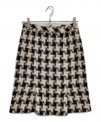 CHANELシャネル）の古着「ツイードスカート」｜ブラック×ホワイト
