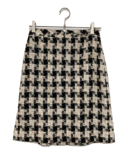 CHANEL（シャネル）CHANEL (シャネル) ツイードスカート ブラック×ホワイト サイズ:36の古着・服飾アイテム
