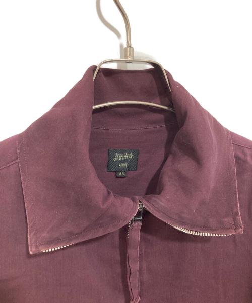 Jean Paul Gaultier homme（ジャンポールゴルチェオム）Jean Paul Gaultier homme (ジャンポールゴルチェオム) FULLZIP SHIRT　フルジップシャツ ワインレッド サイズ:48の古着・服飾アイテム
