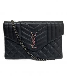 Saint Laurent Paris（サンローランパリ）の古着「カサンドラ エンベロープ チェーンショルダーウォレット」｜ブラック