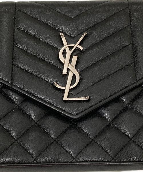 Saint Laurent Paris（サンローランパリ）Saint Laurent Paris (サンローランパリ) カサンドラ エンベロープ チェーンショルダーウォレット ブラックの古着・服飾アイテム