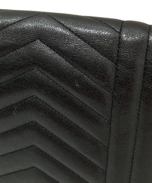 Saint Laurent Paris（サンローランパリ）Saint Laurent Paris (サンローランパリ) カサンドラ エンベロープ チェーンショルダーウォレット ブラックの古着・服飾アイテム