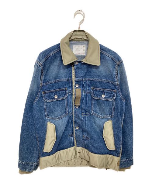 sacai（サカイ）sacai (サカイ) DENIM X NYLON TWILL BLOUSON / ナイロンドッキング デニムジャケット　23-03000M インディゴ サイズ:1の古着・服飾アイテム