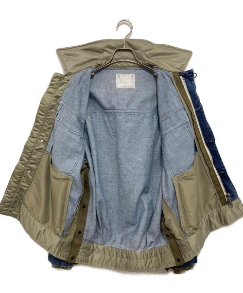 sacai（サカイ）sacai (サカイ) DENIM X NYLON TWILL BLOUSON / ナイロンドッキング デニムジャケット　23-03000M インディゴ サイズ:1の古着・服飾アイテム