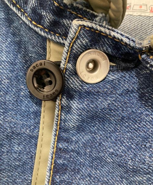 sacai（サカイ）sacai (サカイ) DENIM X NYLON TWILL BLOUSON / ナイロンドッキング デニムジャケット　23-03000M インディゴ サイズ:1の古着・服飾アイテム