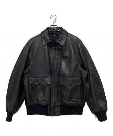 LOEFF ロエフ UA別注 A-2ラムレザーフライトジャケット ブラック　M 中古・古着通販】LOEFF (ロエフ) ラムレザー フライトジャケット