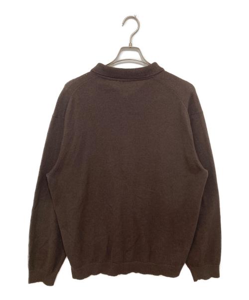 ATON（エイトン）ATON (エイトン) COTTON WASHI BOUCLE POLO CARDIGAN　コットンワシブークルポロカーディガン　KRAGLM0201 ブラウン サイズ:4の古着・服飾アイテム