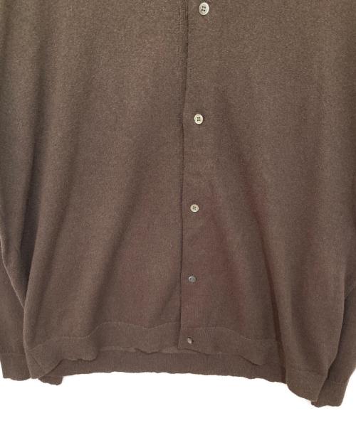 ATON（エイトン）ATON (エイトン) COTTON WASHI BOUCLE POLO CARDIGAN　コットンワシブークルポロカーディガン　KRAGLM0201 ブラウン サイズ:4の古着・服飾アイテム