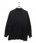 COMOLIコモリ）の古着「SILK NOIL SHIRT JACKET　シルクノイルシャツジャケット　Z01-01027」｜ブラック
