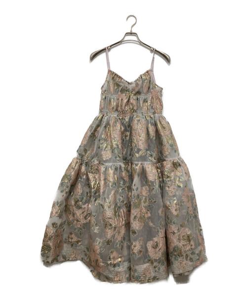 POPPY（ポピー）POPPY (ポピー) Pink gold jacquard cami dress ピンク サイズ:2の古着・服飾アイテム