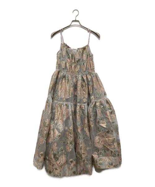 POPPY（ポピー）POPPY (ポピー) Pink gold jacquard cami dress ピンク サイズ:2の古着・服飾アイテム