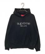 SUPREMEシュプリーム）の古着「Classic Logo Hooded Sweatshirt　クラシックロゴフーデッドスウェットシャツ」｜ブラック