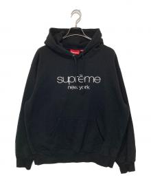 SUPREME（シュプリーム）の古着「Classic Logo Hooded Sweatshirt　クラシックロゴフーデッドスウェットシャツ」｜ブラック
