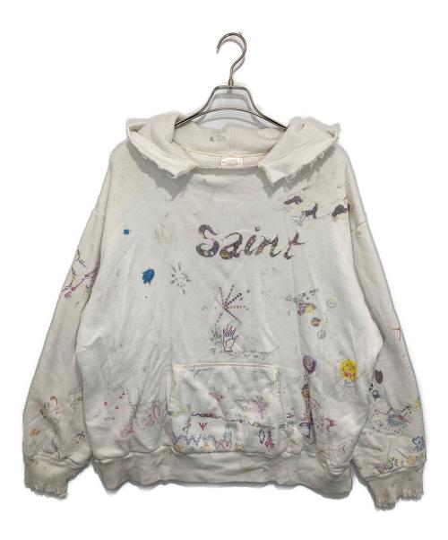 SAINT MICHAEL（セントマイケル）SAINT MICHAEL (セントマイケル) COCO DOUBLE FACE HOODIE　ココダブルフェイスフーディー　SM-MK8-0000-C17 ホワイト サイズ:Lの古着・服飾アイテム