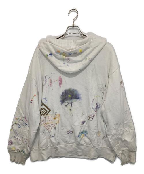 SAINT MICHAEL（セントマイケル）SAINT MICHAEL (セントマイケル) COCO DOUBLE FACE HOODIE　ココダブルフェイスフーディー　SM-MK8-0000-C17 ホワイト サイズ:Lの古着・服飾アイテム