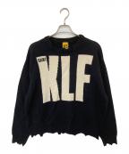 SAINT MICHAELセントマイケル）の古着「KLF CREW NEECK KNIT クルーネックニット　SM-HR1-0000-C08」｜ブラック