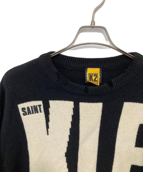 SAINT MICHAEL（セントマイケル）SAINT MICHAEL (セントマイケル) KLF CREW NEECK KNIT クルーネックニット　SM-HR1-0000-C08 ブラック サイズ:Mの古着・服飾アイテム