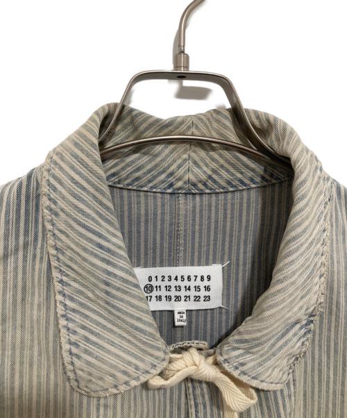 Maison Margiela（メゾンマルジェラ）Maison Margiela (メゾンマルジェラ) ヴィンテージストライプシャツジャケット　21SS　S50DL0457 S30738 ブルー サイズ:40の古着・服飾アイテム