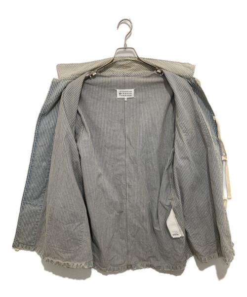 Maison Margiela（メゾンマルジェラ）Maison Margiela (メゾンマルジェラ) ヴィンテージストライプシャツジャケット　21SS　S50DL0457 S30738 ブルー サイズ:40の古着・服飾アイテム