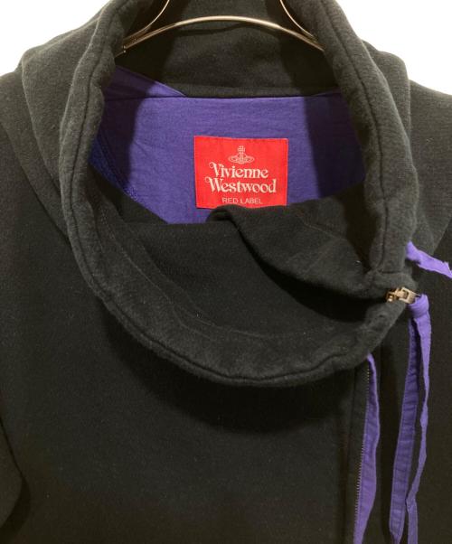 Vivienne Westwood（ヴィヴィアンウエストウッド）Vivienne Westwood (ヴィヴィアンウエストウッド) メッシュリバー裏毛ナッピング起毛ビッグカラーブルゾン 17-12-432007 ブラック サイズ:00の古着・服飾アイテム