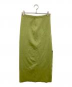 AURALEEオーラリー）の古着「DOUBLE FACED SILK COTTON KNIT SKIRT　ダブルフェイスドシルクコットンニットスカート　A26SS02WF」｜LIGHT GREEN