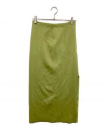 AURALEE（オーラリー）の古着「DOUBLE FACED SILK COTTON KNIT SKIRT　ダブルフェイスドシルクコットンニットスカート　A26SS02WF」｜LIGHT GREEN