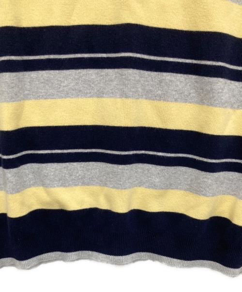 SUPREME（シュプリーム）SUPREME (シュプリーム) Stripe Zip L/S Polo　ストライプジップロングスリーブポロ グレー×ネイビー サイズ:Sの古着・服飾アイテム