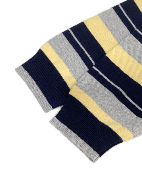 SUPREME（シュプリーム）SUPREME (シュプリーム) Stripe Zip L/S Polo　ストライプジップロングスリーブポロ グレー×ネイビー サイズ:Sの古着・服飾アイテム