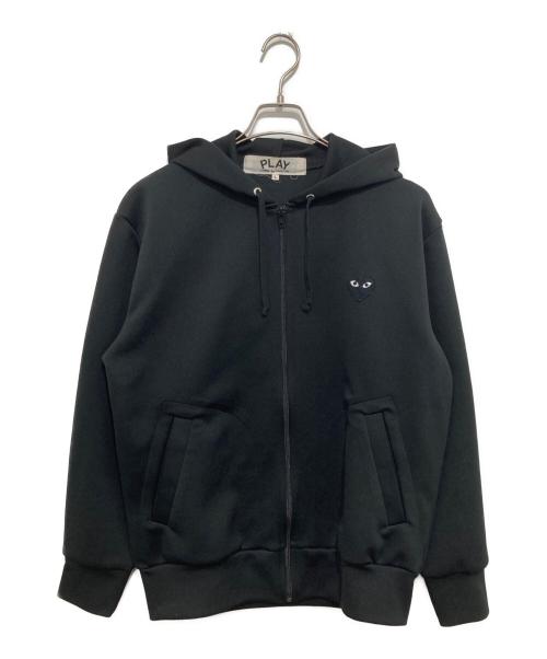 PLAY COMME des GARCONS（プレイコムデギャルソン）PLAY COMME des GARCONS (プレイコムデギャルソン) ブラック ハート ジップアップ ジャージパーカー ブラック サイズ:Lの古着・服飾アイテム