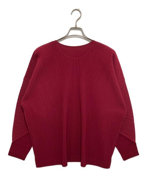HOMME PLISSE ISSEY MIYAKE（オム プリッセ イッセイ ミヤケ）HOMME PLISSE ISSEY MIYAKE (オム プリッセ イッセイ ミヤケ) プリーツカットソー レッド サイズ:3の古着・服飾アイテム