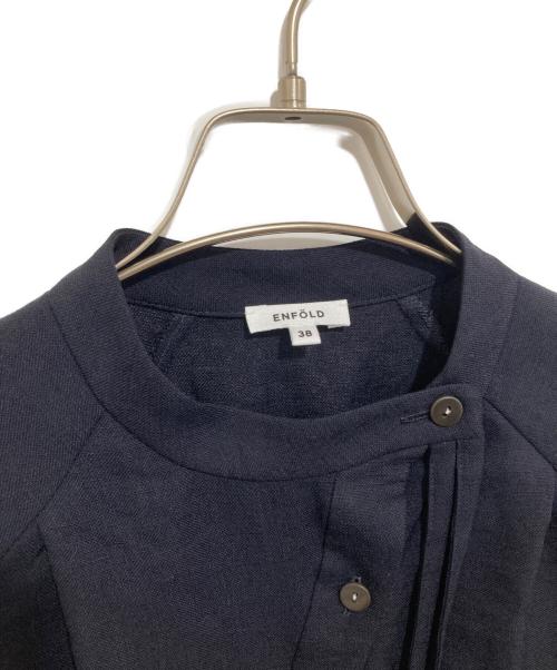 ENFOLD（エンフォルド）ENFOLD (エンフォルド) TWO-WAY NECK BLOUSE ネイビー サイズ:38の古着・服飾アイテム