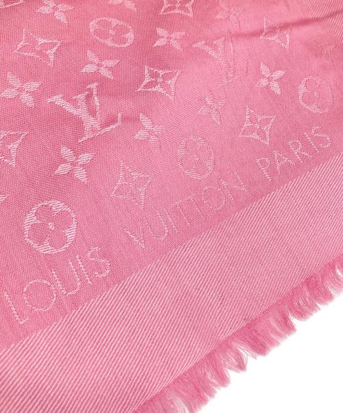 LOUIS VUITTON（ルイ ヴィトン）LOUIS VUITTON (ルイ ヴィトン) ウール×シルク モノグラムショール　M78766 ピンクの古着・服飾アイテム