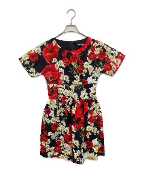 DOLCE & GABBANA（ドルチェ＆ガッバーナ）DOLCE & GABBANA (ドルチェ＆ガッバーナ) フラワープリント ブラウスワンピース　F6VA4T レッド サイズ:40の古着・服飾アイテム