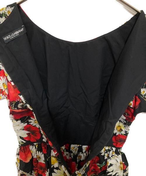 DOLCE & GABBANA（ドルチェ＆ガッバーナ）DOLCE & GABBANA (ドルチェ＆ガッバーナ) フラワープリント ブラウスワンピース　F6VA4T レッド サイズ:40の古着・服飾アイテム