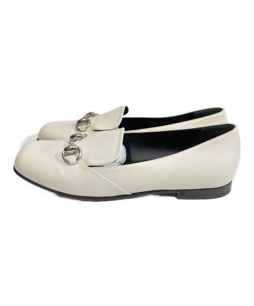 GUCCI（グッチ）GUCCI (グッチ) ホースビット レザー ローファー　370229 ホワイト サイズ:36の古着・服飾アイテム