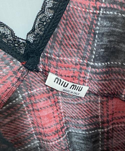 MIU MIU（ミュウミュウ）MIU MIU (ミュウミュウ) ノースリーブワンピース レッド サイズ:Sの古着・服飾アイテム