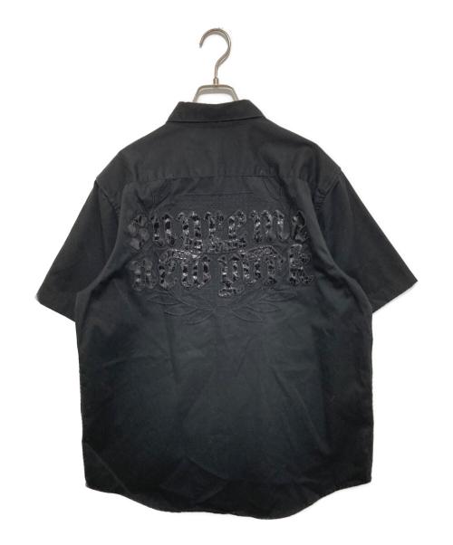 SUPREME（シュプリーム）Supreme (シュプリーム) Croc Patch S/S Work Shirt　クロコパッチショートスリーブワークシャツ ブラック サイズ:Mの古着・服飾アイテム