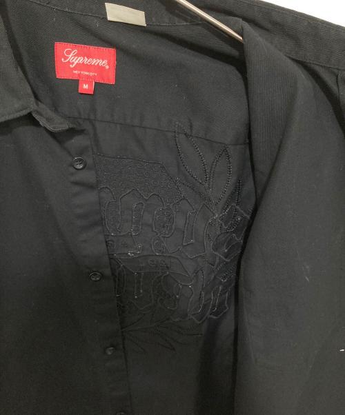 SUPREME（シュプリーム）Supreme (シュプリーム) Croc Patch S/S Work Shirt　クロコパッチショートスリーブワークシャツ ブラック サイズ:Mの古着・服飾アイテム