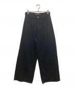 Namelessネームレス）の古着「Silhouette stacked washed jeans　シルエットスタックトウォッシュドジーンズ　NL260417PT015SP」｜ブラック