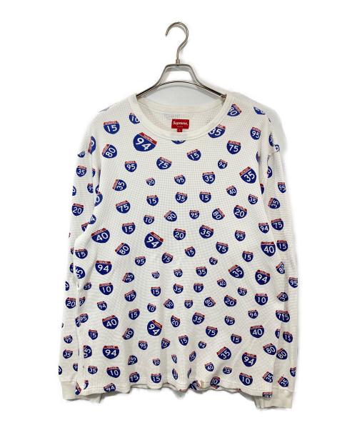 SUPREME（シュプリーム）Supreme (シュプリーム) 20AW Interstate Waffle Thermal(インターステイツ ワッフルサーマル)　サーマルカットソー  ホワイト サイズ:Lの古着・服飾アイテム