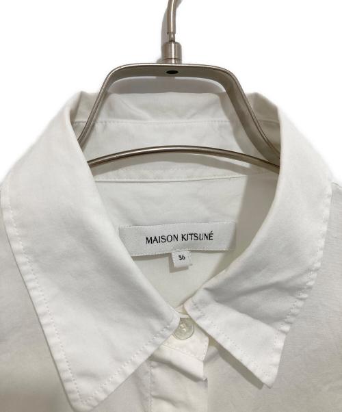 maison kitsune（メゾンキツネ）maison kitsune (メゾンキツネ) ボールド フォックスヘッド エンジニアド シャツ　MW00407WC0026 ホワイト サイズ:36の古着・服飾アイテム