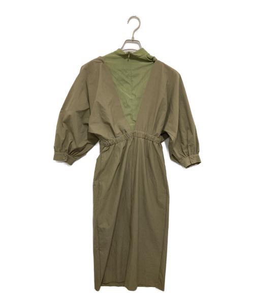 Ameri（アメリ）Ameri (アメリ) MEDI OFF SHOULDER PUFF SLEEVE DRESS メディ オフショルダー パフスリーブ ドレス カーキ サイズ:36の古着・服飾アイテム
