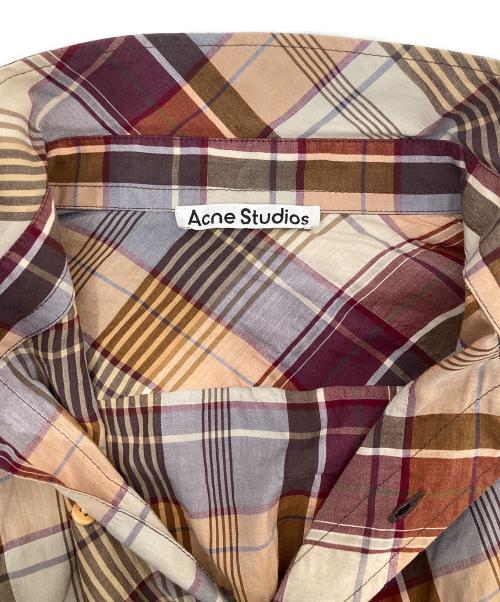 Acne studios（アクネ ストゥディオズ）Acne studios (アクネ ストゥディオズ) チェック柄 デザインポケットシャツ　FN-MN-SHIR000487 ブラウン サイズ:48の古着・服飾アイテム